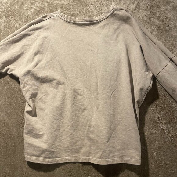 Zara Trafuluc Shirt Women's Size Medium Loose Fit Minimilist Cream Tan Long Slv - Picture 3 of 7